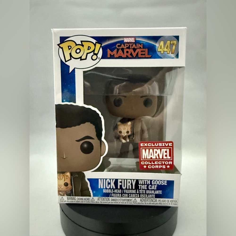 Nick Fury With Goose The Cat Funko Pop Marvel Exclusive Collector Corps #447